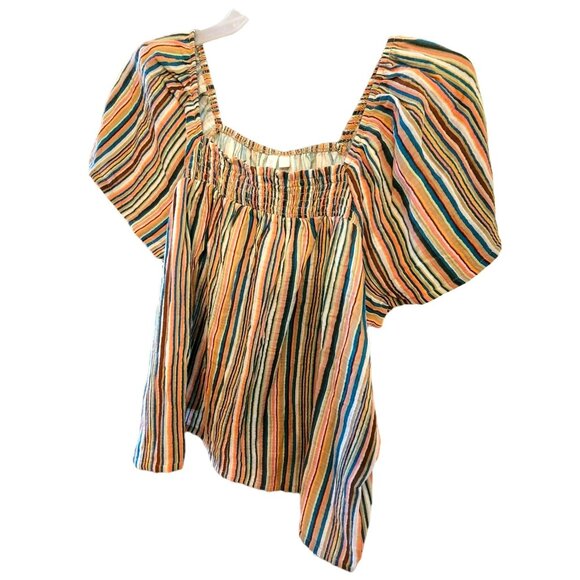 Striped Top 100% Cotton Sleep Shirt Lounge Summer Womans XL 16/18 JH1728 - Picture 4 of 4